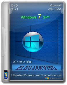 Windows 7 SP1 x86 3in1 Elgujakviso Edition 02.2013 (2013) Русский