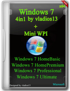 Windows 7 SP1 x64 by vladios13 [v4.3] Ru + Mini WPI by vladios13 4.3 (2013) Русский