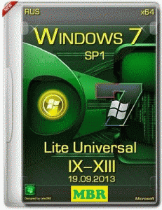 Microsoft Windows 7 SP1 x64 RU Lite Universal IX-XIII 5x1 COLLECTION.64 by Lopatkin (2013) Русский