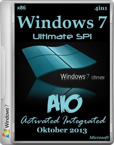 Windows 7 x86 SP1 4in1 AIO Activated Integrated Oktober 2013 (Русский + Английский)