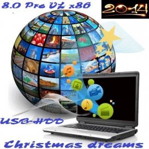 Microsoft Windows 8 Pro VL х86 RU USB-HDD "Christmas dreams" by Lopatkin (2013) Русский