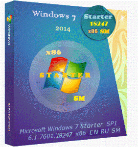 Microsoft Windows 7 Starter SP1 6.1.7601.18247 х86 EN and RU SM by Lopatkin (2014) Русский + Английский