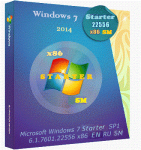 Microsoft Windows 7 Starter SP1 6.1.7601.22556 х86 EN-RU SM by Lopatkin (2014) Русский + Английский