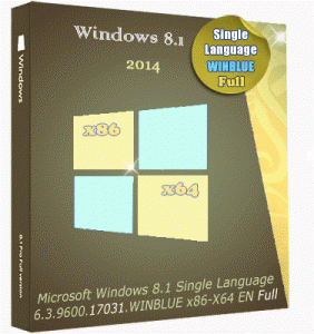 Microsoft Windows 8.1 Single Language 6.3.9600.17031.WINBLUE x86-X64 EN Full by Lopatkin (2014) Английский