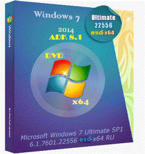 Microsoft Windows 7 Ultimate SP1 6.1.7601.22556 х64 RU ADK8.1 by Lopatkin (2014) Русский