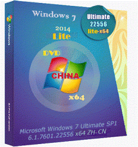 Microsoft Windows 7 Ultimate SP1 6.1.7601.22556 х64 zh-CN Lite by Lopatkin (2014) Китайский