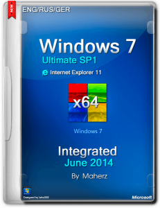 Windows 7 Ultimate SP1 Integrated June 2014 By Maherz (x64) (2014) [ENG/RUS/GER]