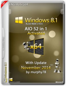 Windows 8.1 AIO 52in1 With Update November by murphy78 (x64) (2014) [ENG/RUS/GER]