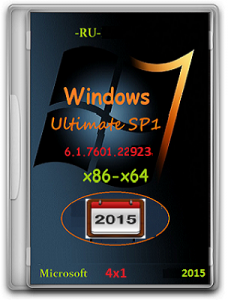 Microsoft Windows 7 Ultimate SP1 6.1.7601.22923 х86-х64 RU 4x1-1502 by Lopatkin (2015) Русский