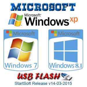 Windows XP - 7 SP1 - 8.1 Plus PE Full-Lite StartSoft 14-03-2015 (x86-x64) (2015) [Rus]