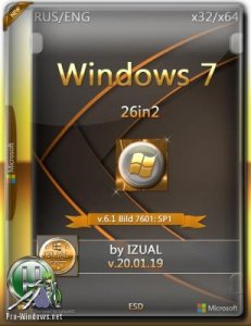 Windows 7 SP1 RUS-ENG x86/х64 -26in2- BY IZUAL [2019]