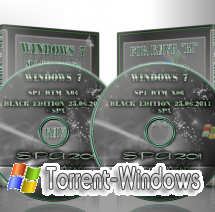 WINDOWS 7 SP1 BLACK EDITION RUSSIAN 16 VERSIONS on 2DVD ©SPA 2011 7601 SP1 x86+x64