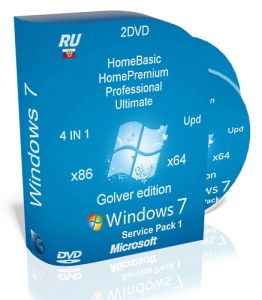 Windows 7 Ultimate SP1 4 in 1 orig activ upd Golver 07.2013 (32/64bit) Русский