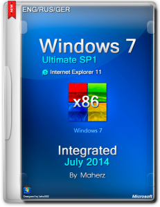 Windows 7 Ultimate SP1 Integrated July By Maherz v.7601 (x86) (2014) [ENG/RUS/GER]