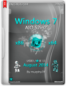 Windows 7 SP1 AIO 52in2 IE11 August 2014 (x86/x64) (2014) [Multu|RUS]