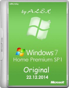 Windows 7 Home Premium SP1 Original by -A.L.E.X.- 22.12.2014 (x86x64) (2014) [RUS/ENG]