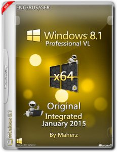 Windows 8.1 Professional VL Integrated January By Maherz (x64) (2015) [ENG/RUS/GER]