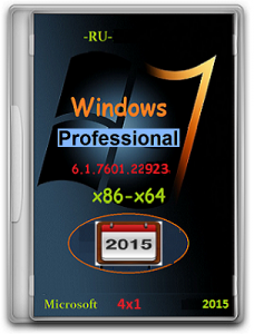 Microsoft Windows 7 Professional SP1 6.1.7601.22923 х86-х64 RU 4x1-1502 by Lopatkin (2015) Русский