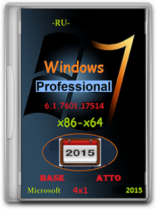 Microsoft Windows 7 Professional SP1 6.1.7601.17514 х86-х64 RU BATO_4x1 by Lopatkin (2015) Русский