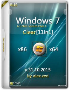 Windows 7 SP1 Clear [11x1] by alex.zed (x86-x64) [Ru] (31/10/2015)