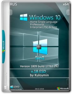 Windows 10 (v1809) x64 5in1 by kuloymin v18 (esd) [Ru]