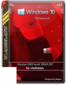 Windows 10 Pro 1903 (build 18362.207) by vladislays v19.07.03 x64bit