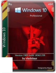 Windows 10 Pro 1903 (build 18362.239) x64 by vladislays v19.07.11